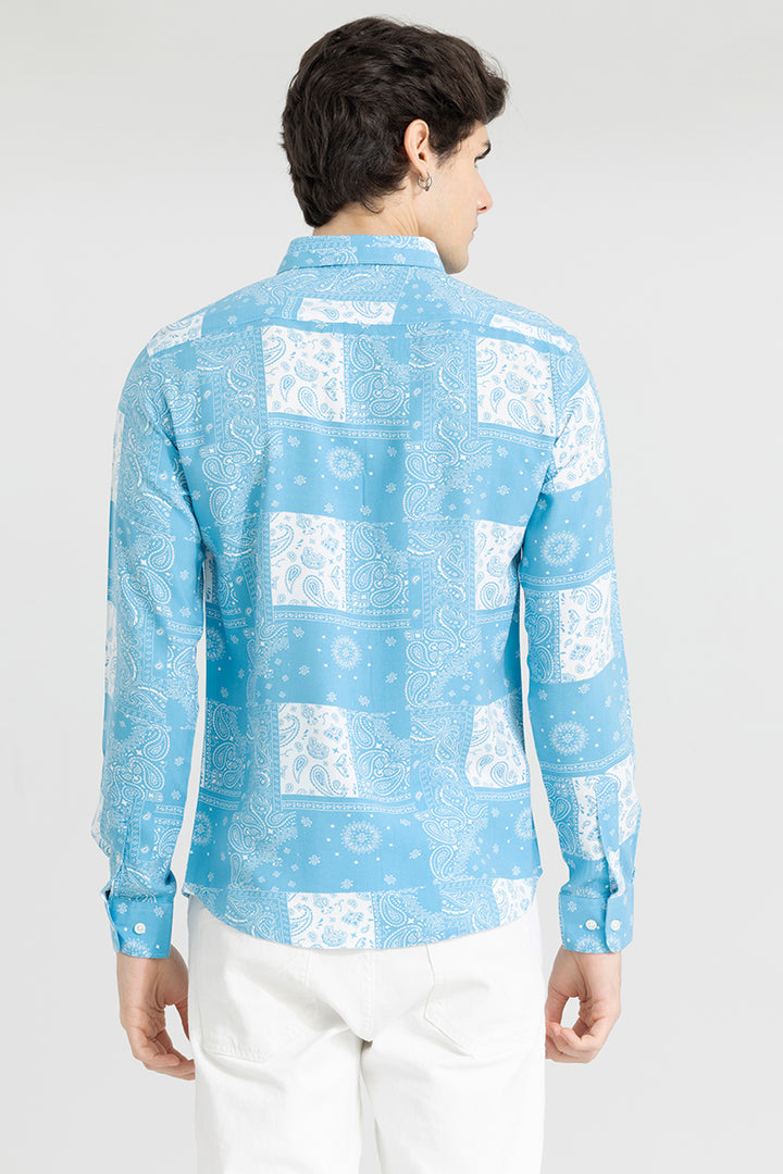 Persian Motif Blue Shirt