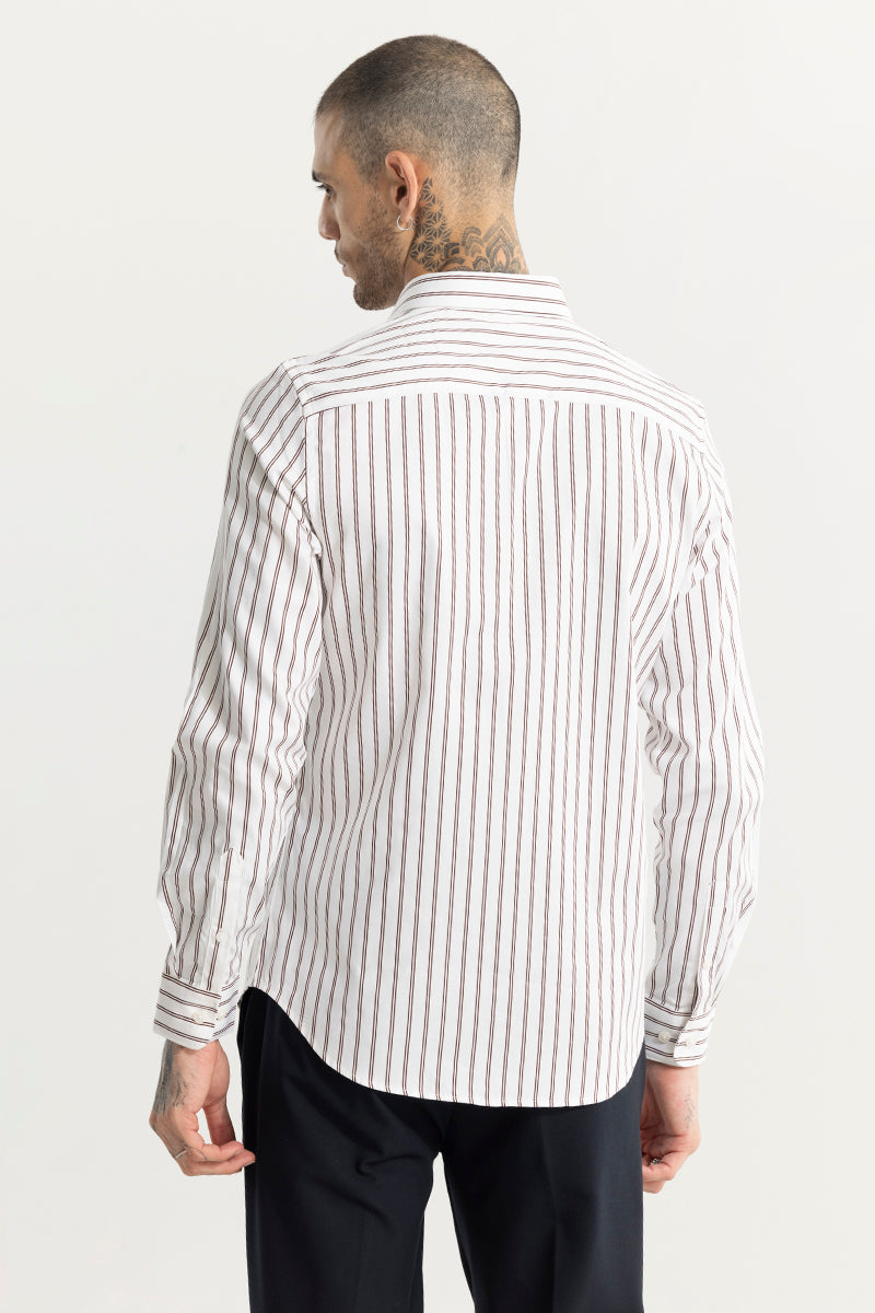 Dual Line Stripe White Shirt