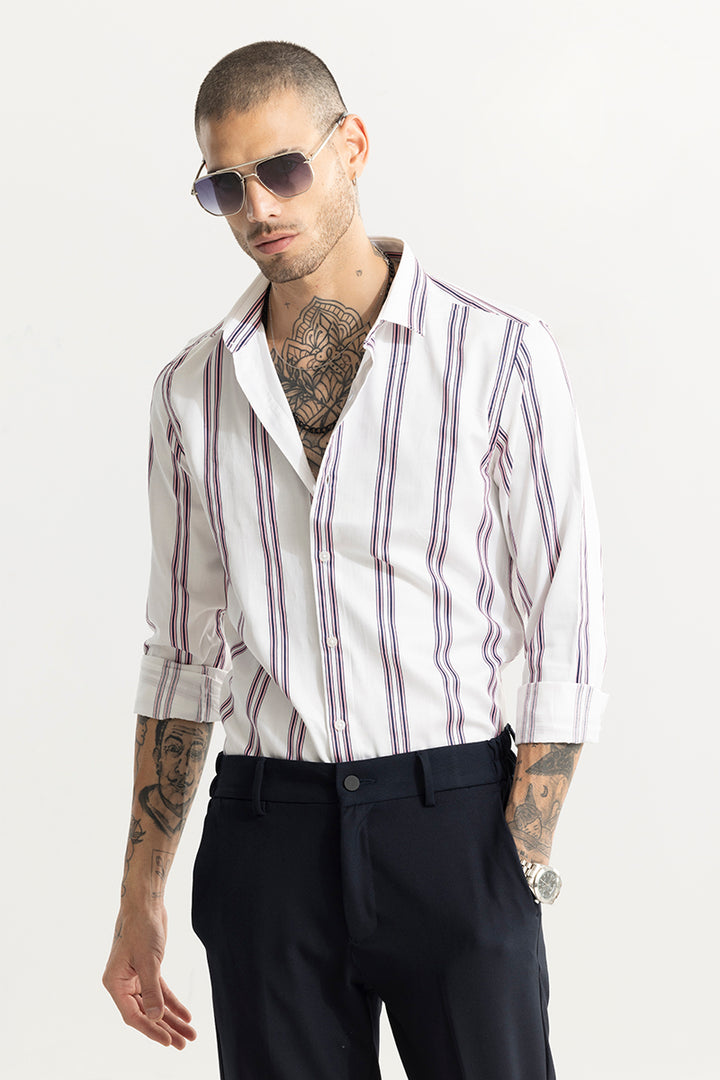 Quadruple white Stripe Shirt