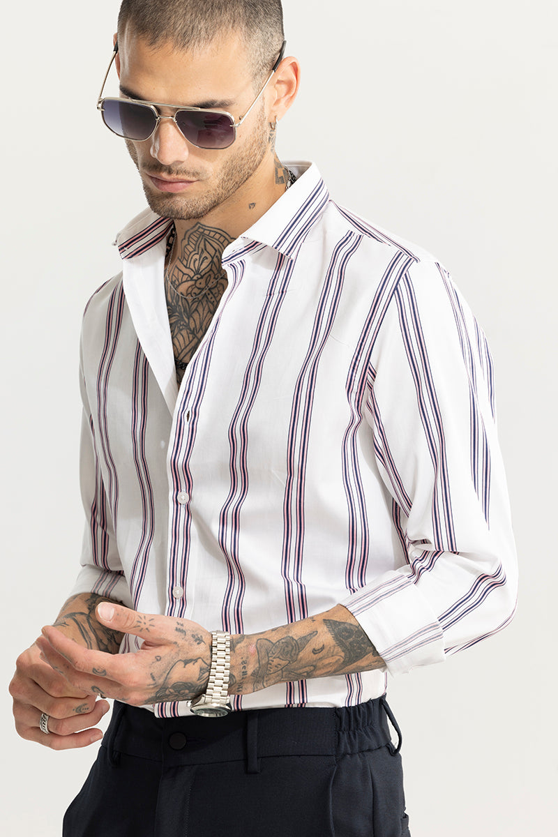 Quadruple white Stripe Shirt