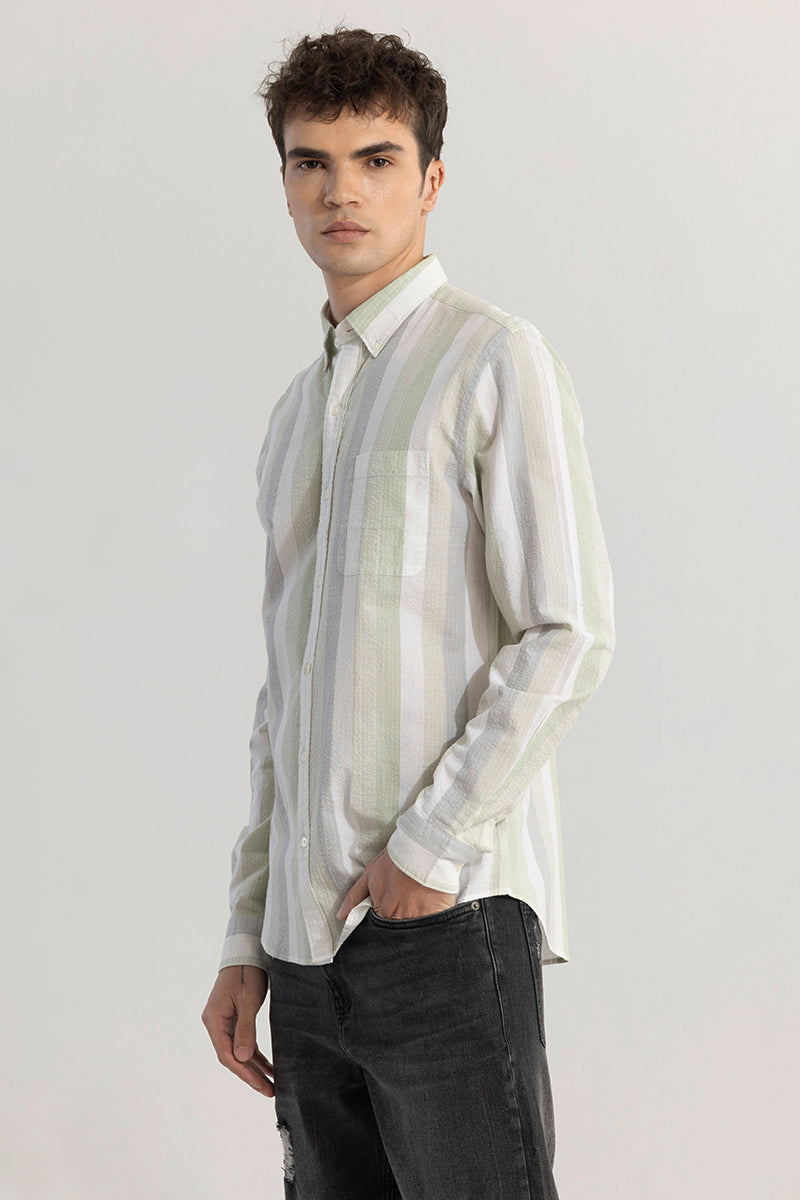 Dapper Stripe Moss Green Shirt