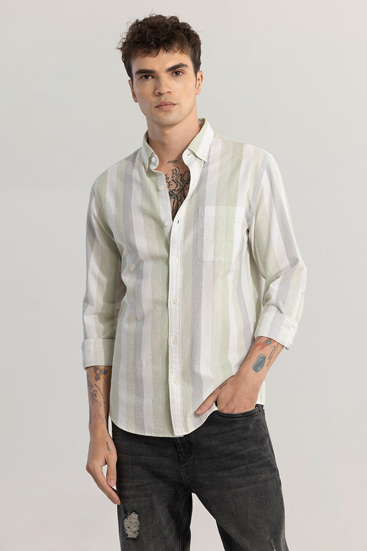 Dapper Stripe Moss Green Shirt