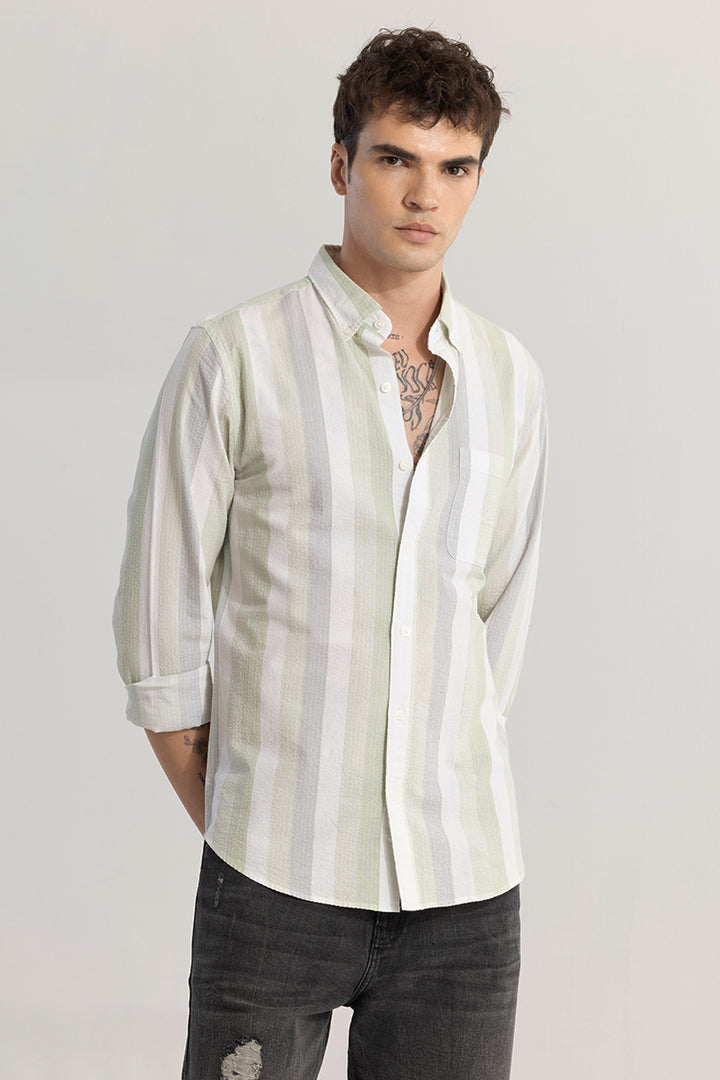 Dapper Stripe Moss Green Shirt