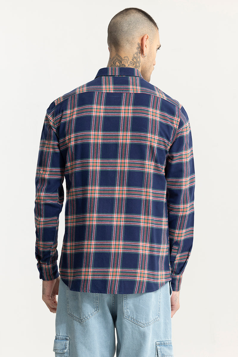 Fogey Dark Blue Checks Shirt