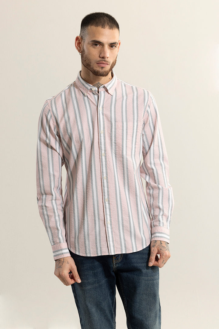 Metro Stripe Pink Seersucker Shirt