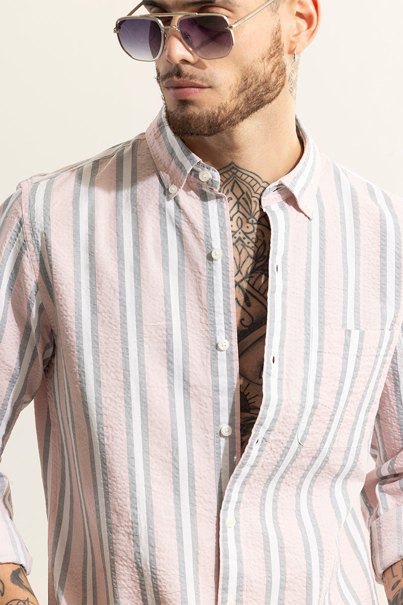 Metro Stripe Pink Seersucker Shirt