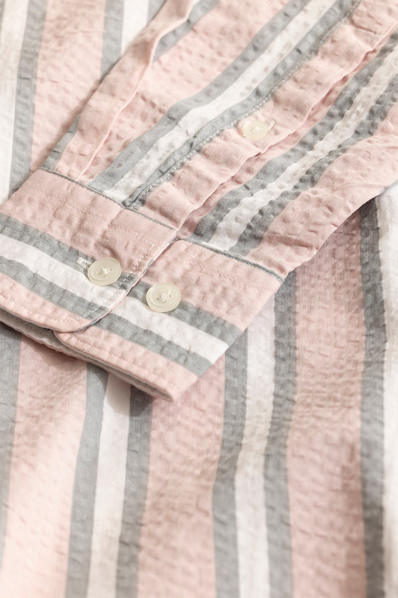 Metro Stripe Pink Seersucker Shirt