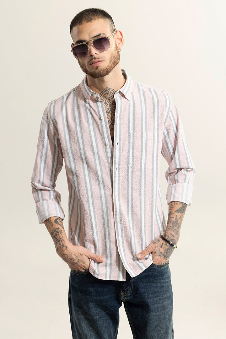 Metro Stripe Pink Seersucker Shirt