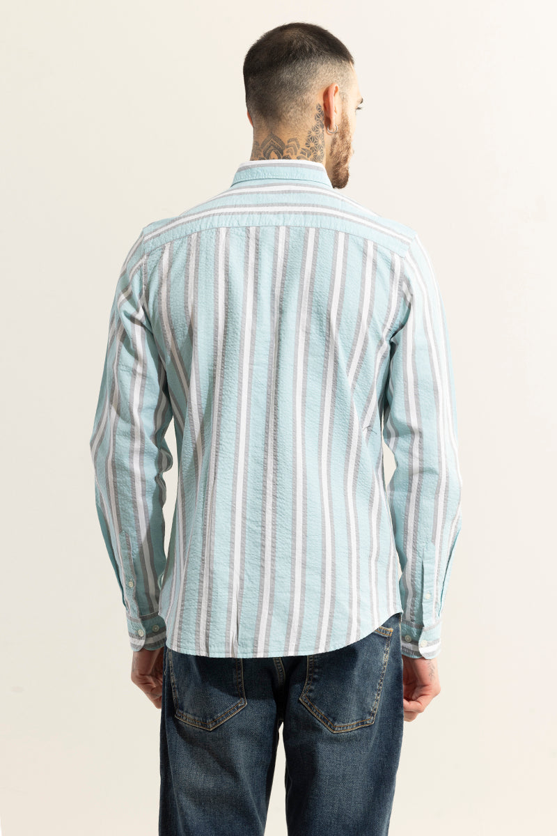 Metro Stripe Blue Seersucker Shirt