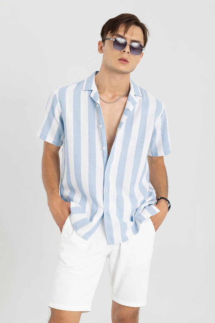 Cottage Core Stripe Blue Shirt