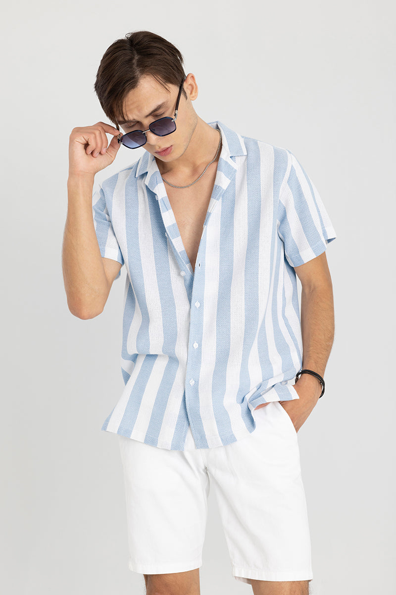 Cottage Core Stripe Blue Shirt