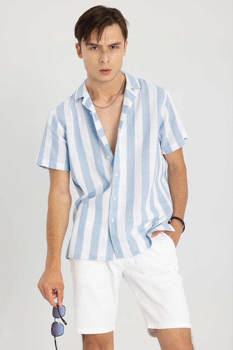 Cottage Core Stripe Blue Shirt