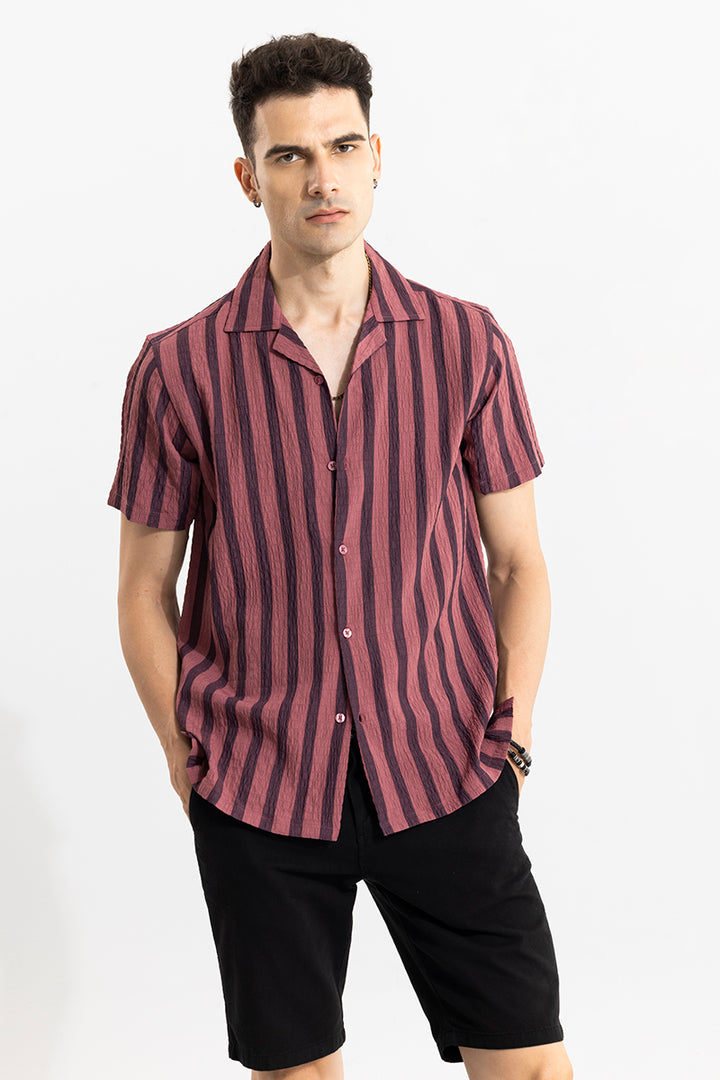 Divine Stripe Purple Seer Sucker Shirt