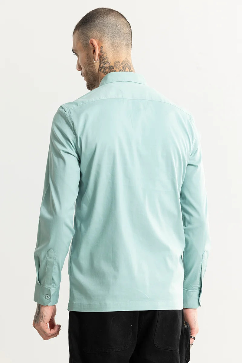 Buy Men's Basic Double Pocket Green Shirt Online | SNITCH