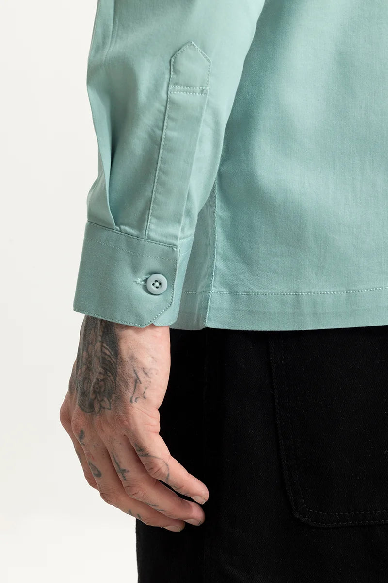 Basic Double Pocket Green Shirt