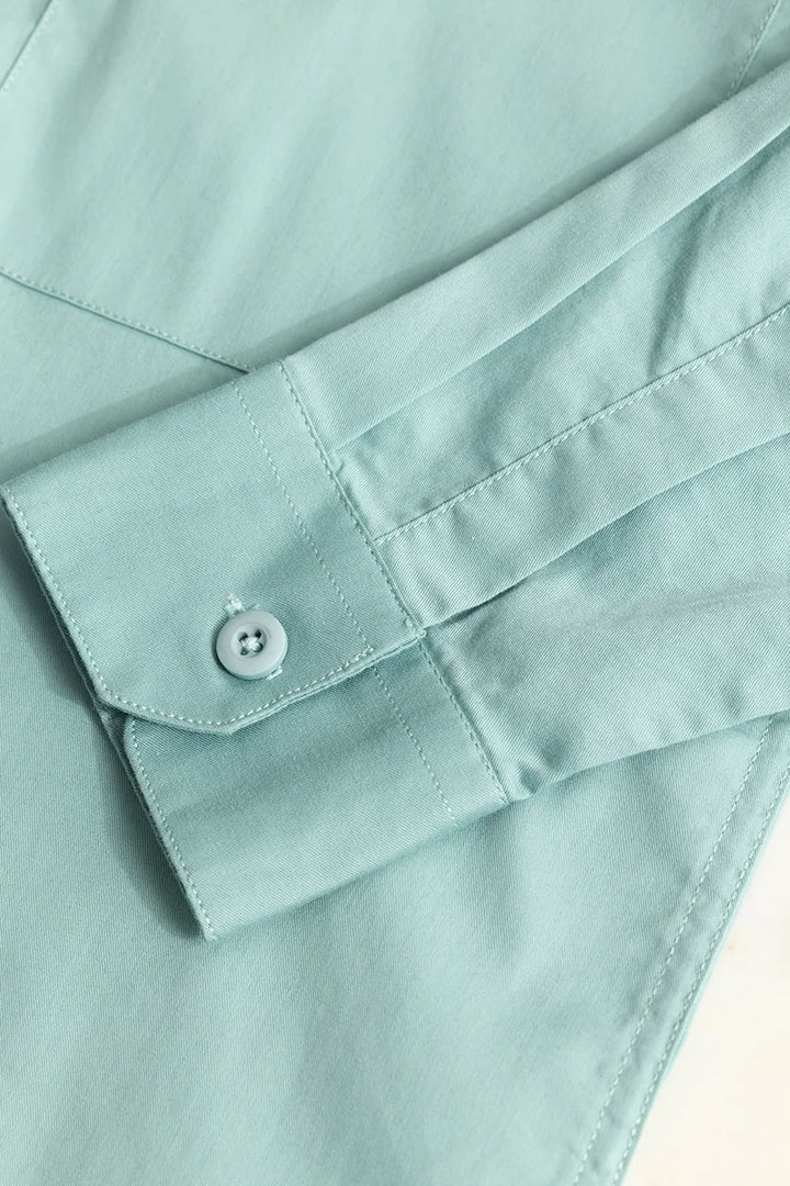 Basic Double Pocket Green Shirt