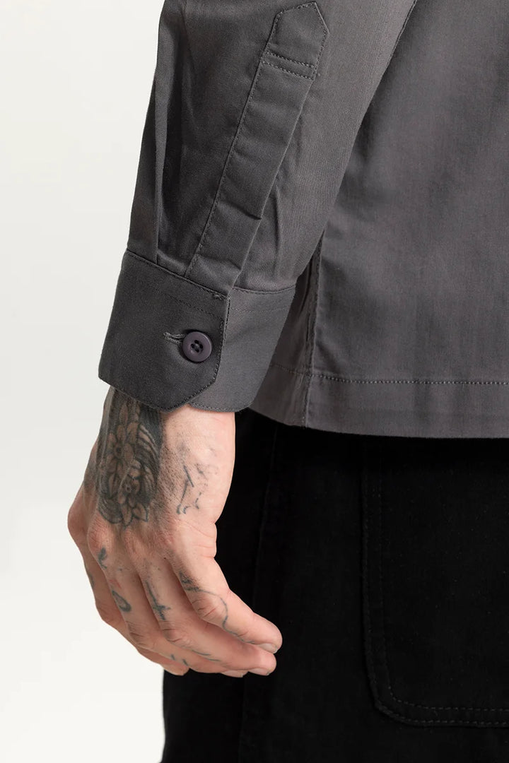 Basic Double Pocket Grey Shirt