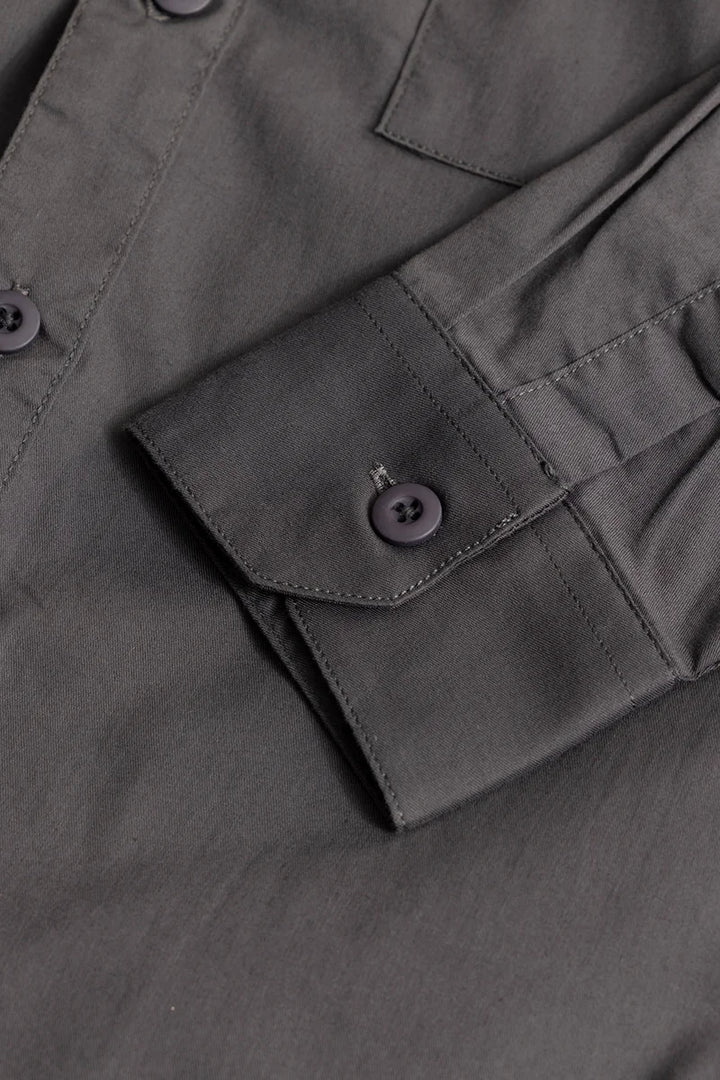 Basic Double Pocket Grey Shirt