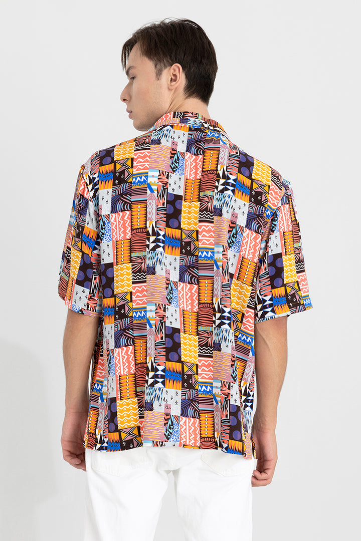 Tribix Orange Oversized Shirt