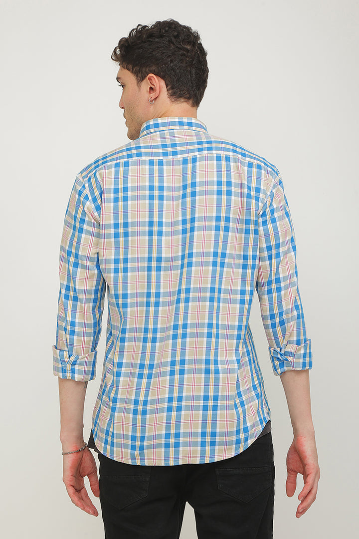 Static Checks Sky Blue Shirt