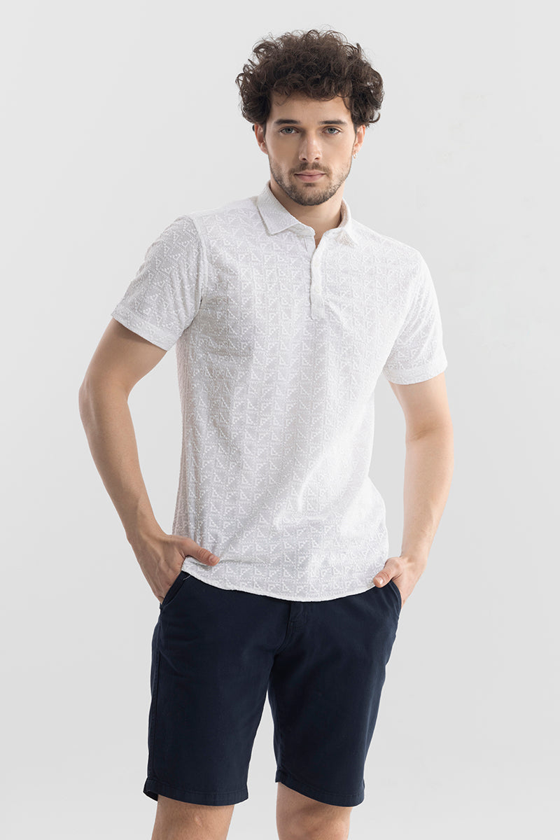 Trigon White Polo T-Shirt