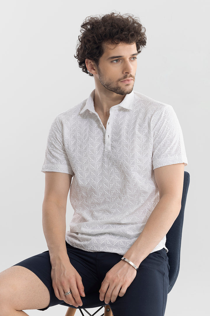 Trigon White Polo T-Shirt