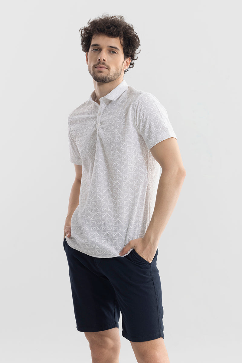 Trigon White Polo T-Shirt