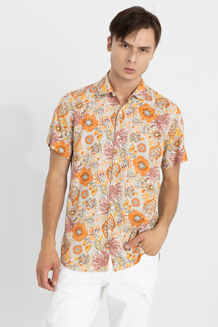 Acoustic Flower Orange Shirt