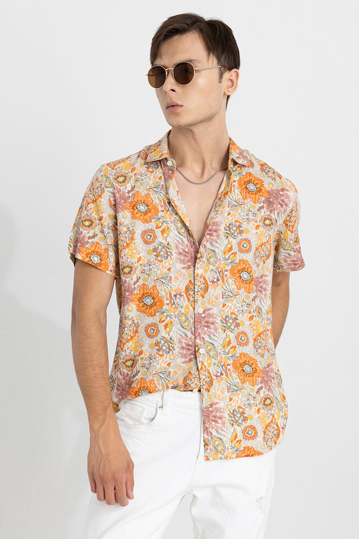 Acoustic Flower Orange Shirt