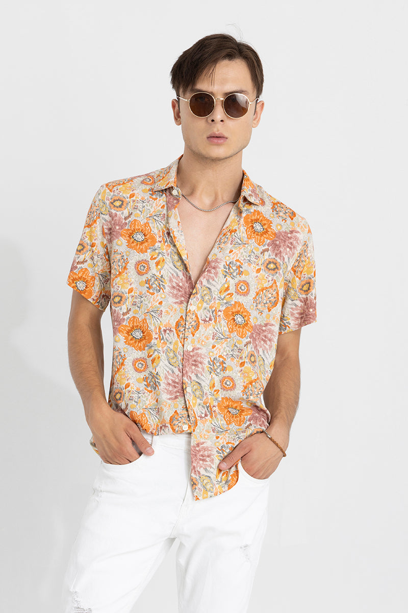 Acoustic Flower Orange Shirt