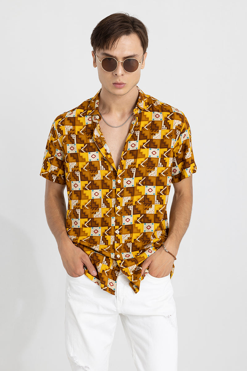 Square Dot Mustard Shirt