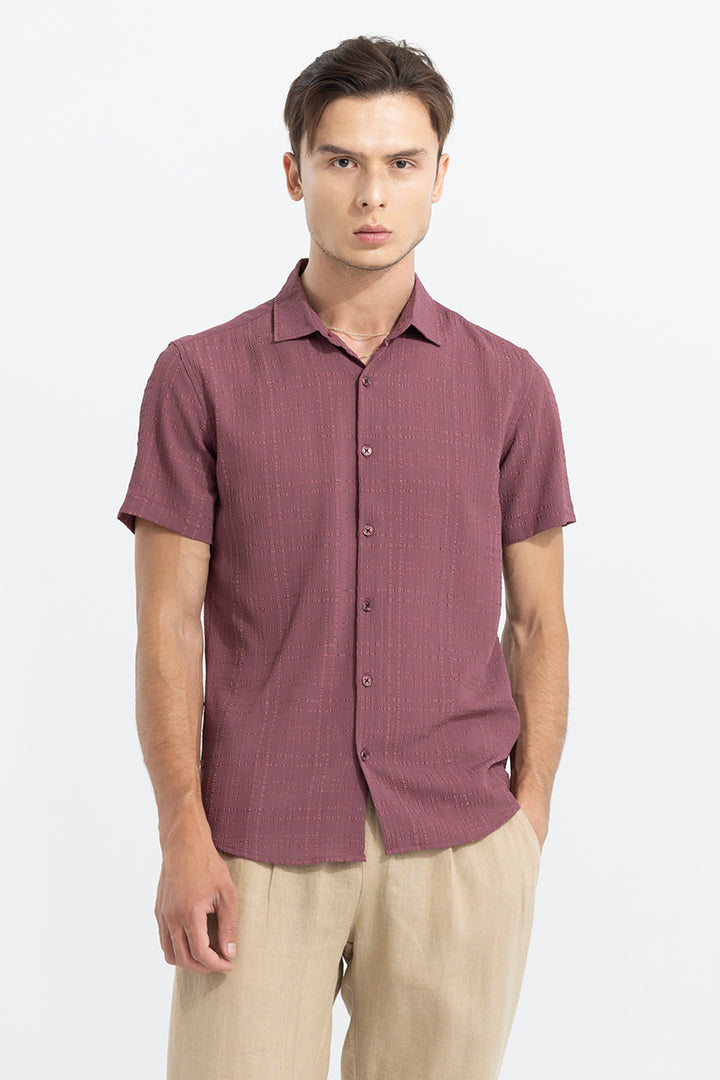 Bubble Line Mauve Seer Sucker Shirt