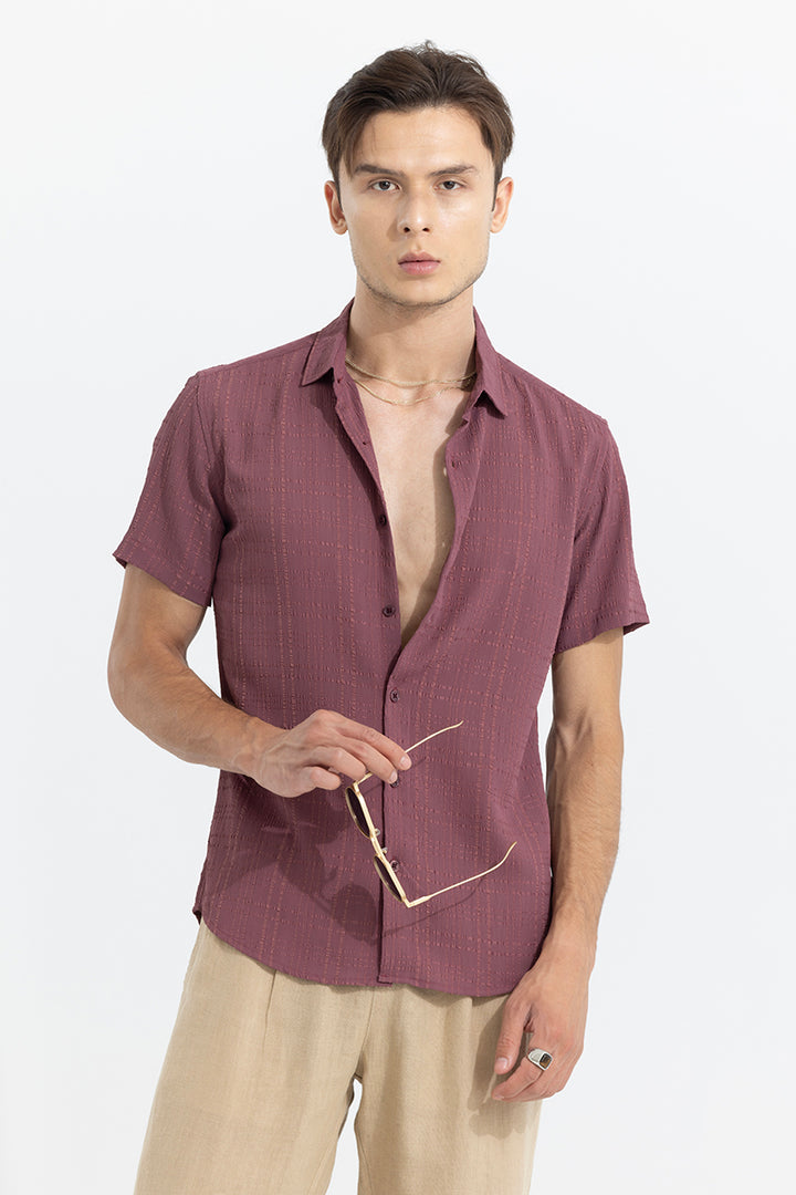 Bubble Line Mauve Seer Sucker Shirt