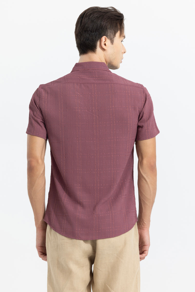 Bubble Line Mauve Seer Sucker Shirt