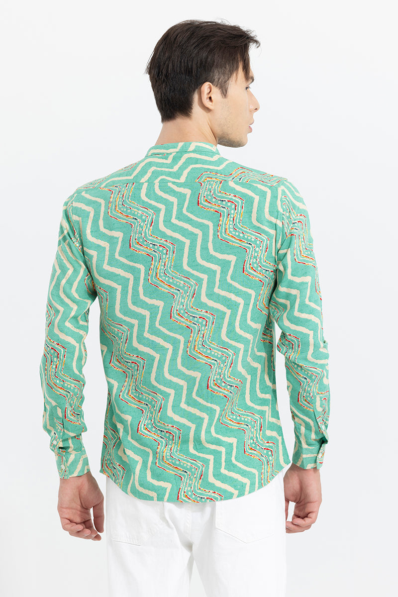 Wave Line Green Shirt