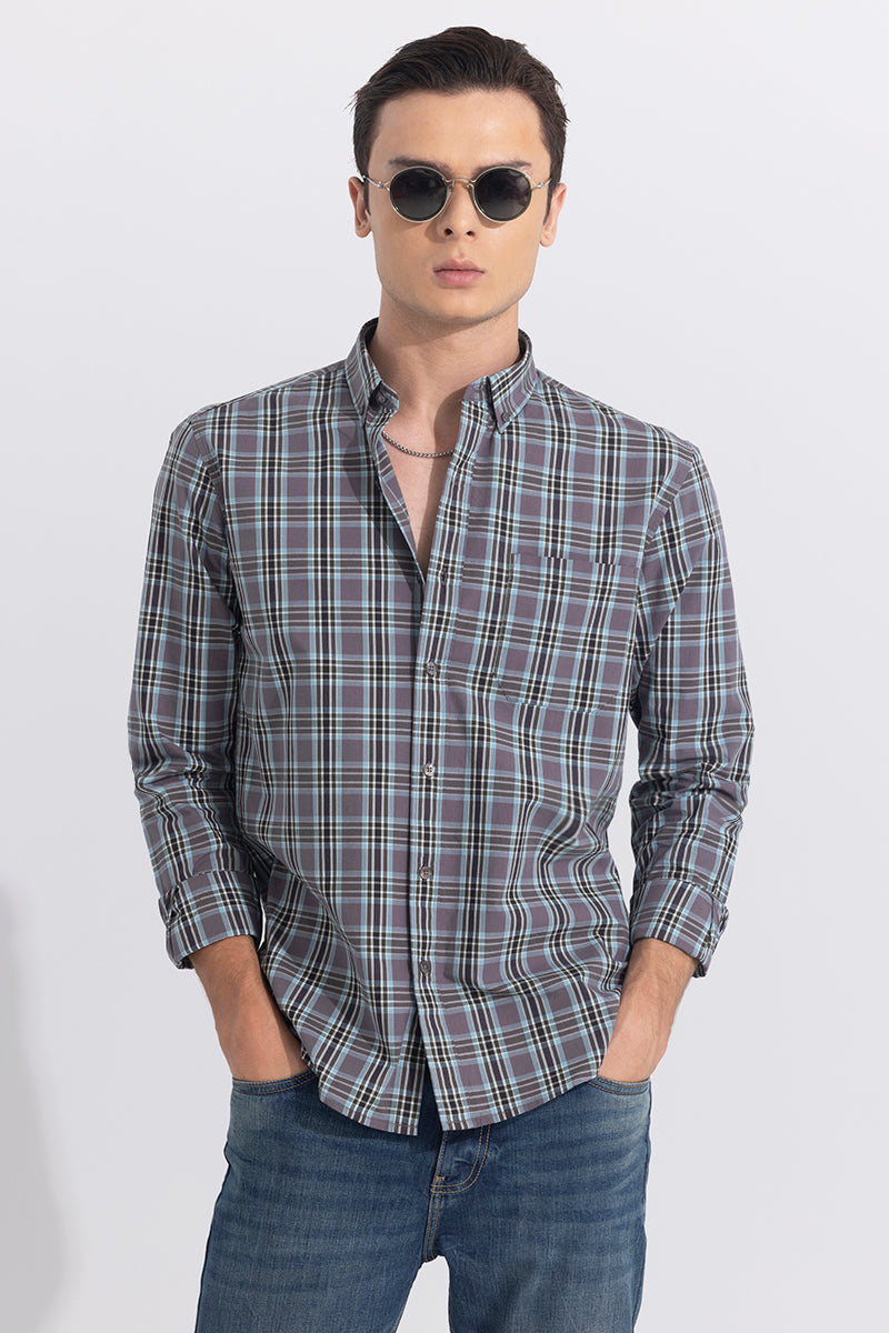 Cosmic Check Grey Shirt