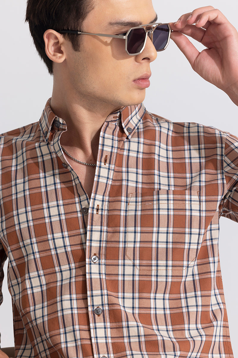 Eclectic Check Brown Shirt