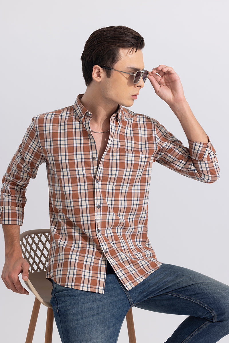 Eclectic Check Brown Shirt