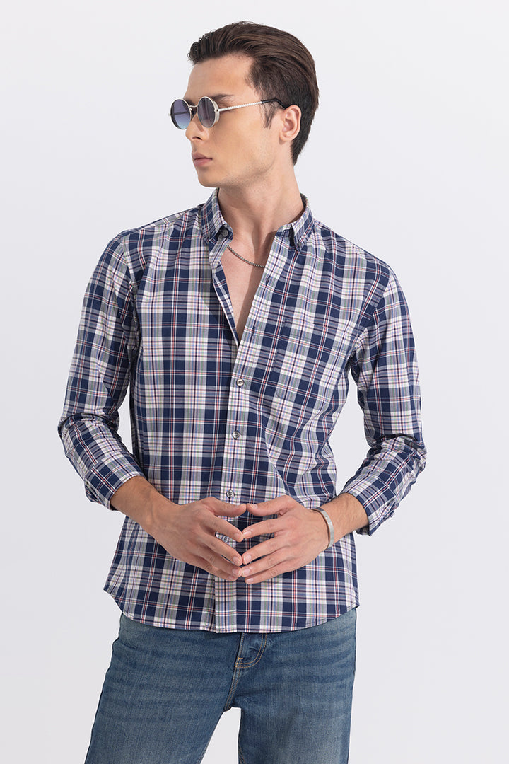 Galaxy Check Blue Shirt