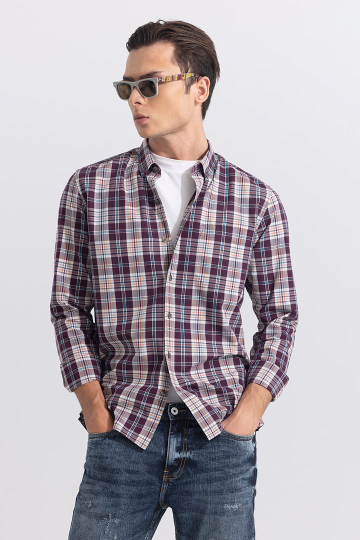 Galaxy Check Magenta Shirt