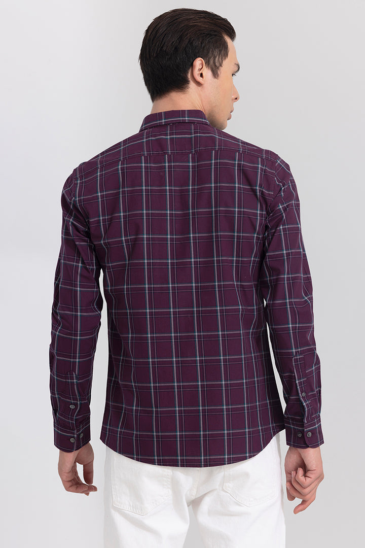 Celestial Check Maroon Shirt