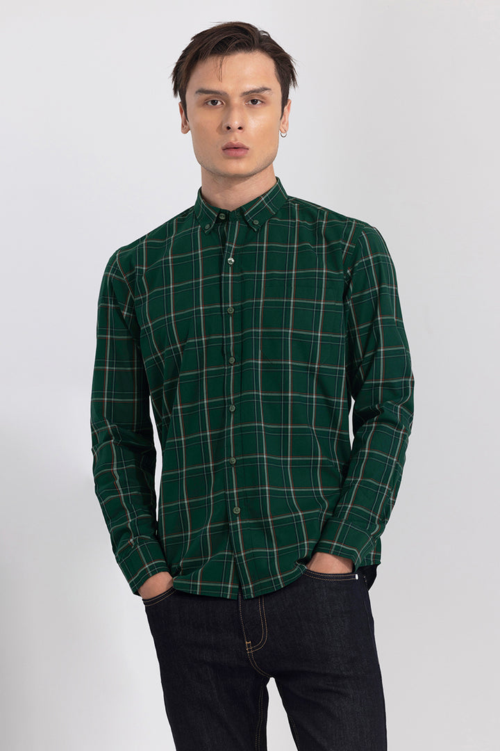 Celestial Check Green Shirt