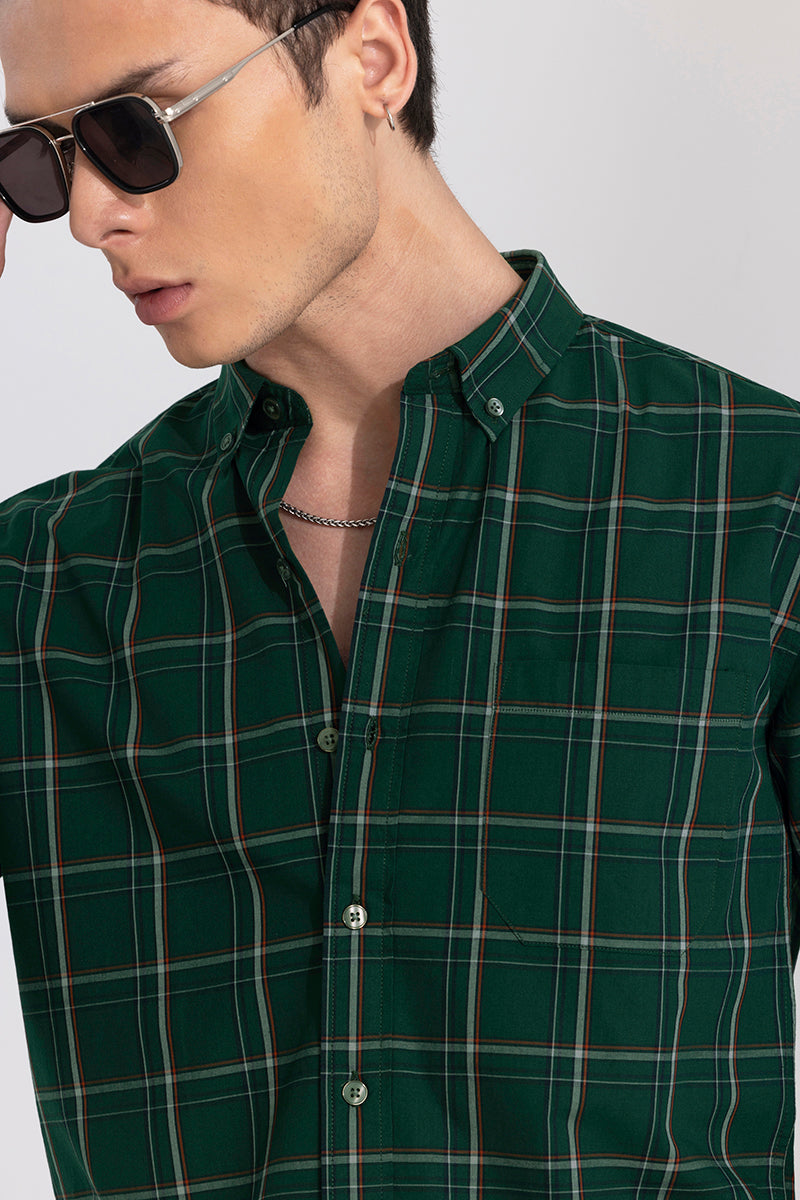 Celestial Check Green Shirt