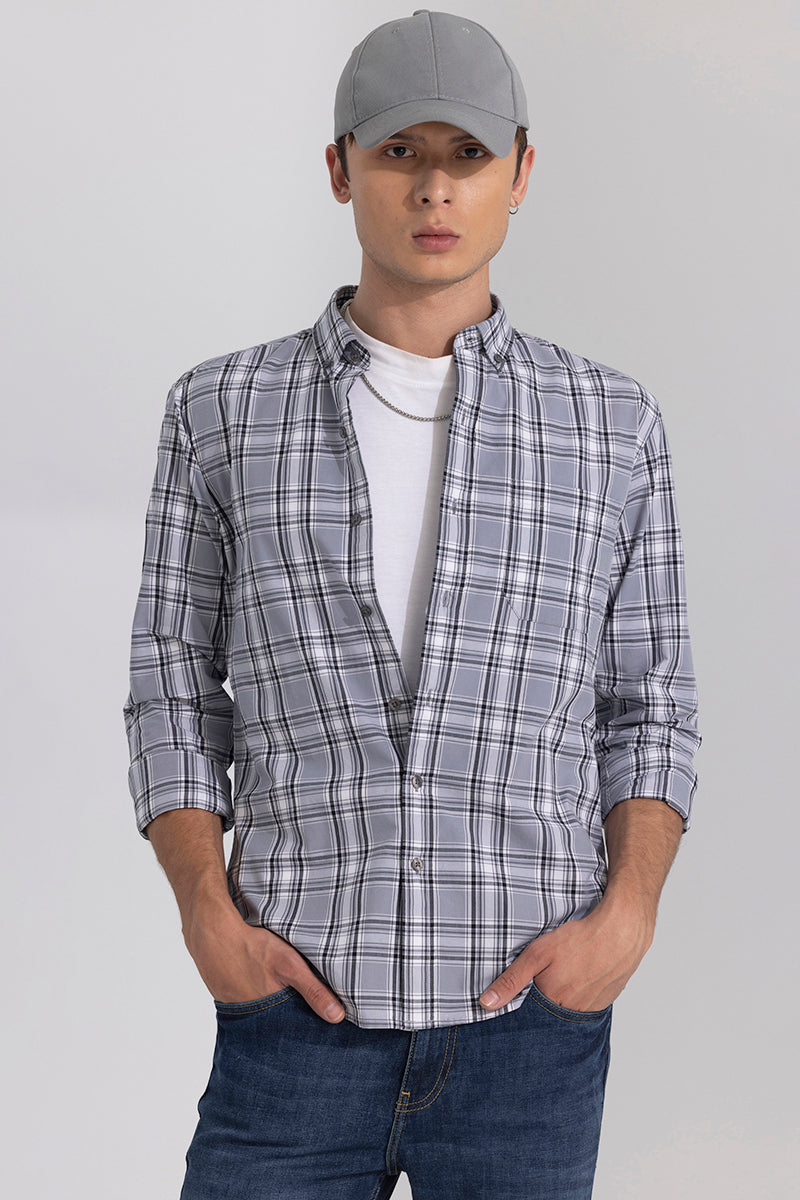 Celestial Check Light Grey Shirt