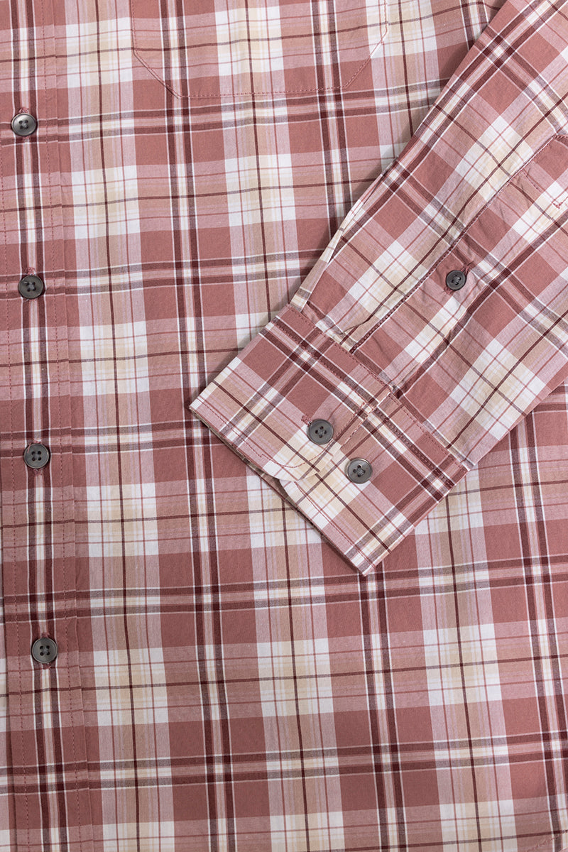 Celestial Check Brick Red Shirt