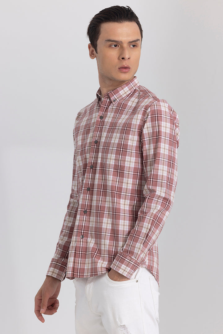 Celestial Check Brick Red Shirt