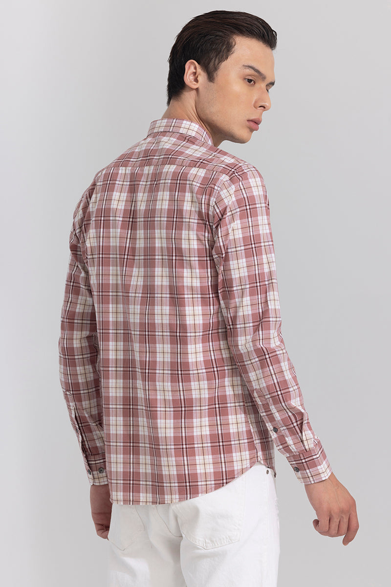 Celestial Check Brick Red Shirt