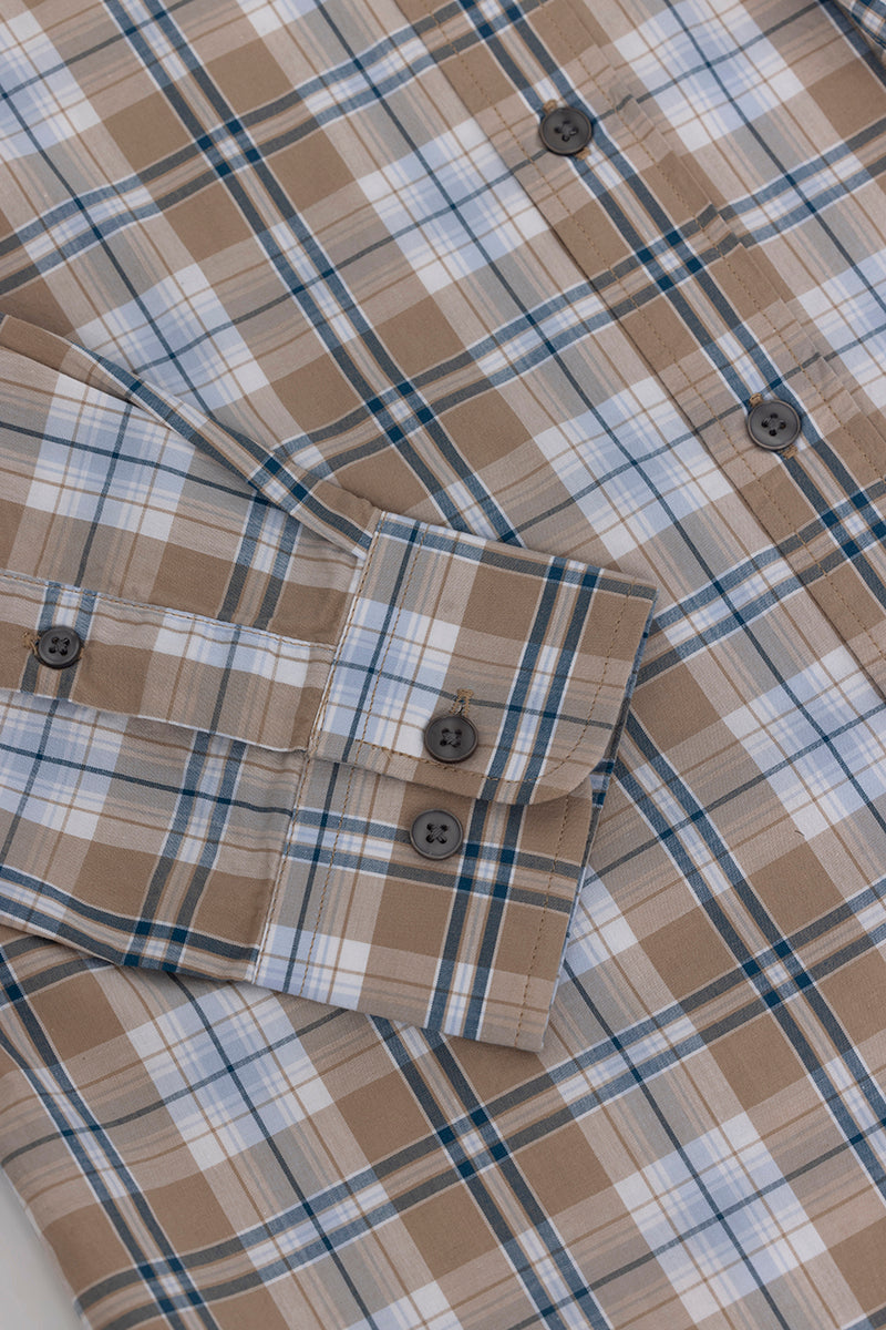 Celestial Check Beige Shirt