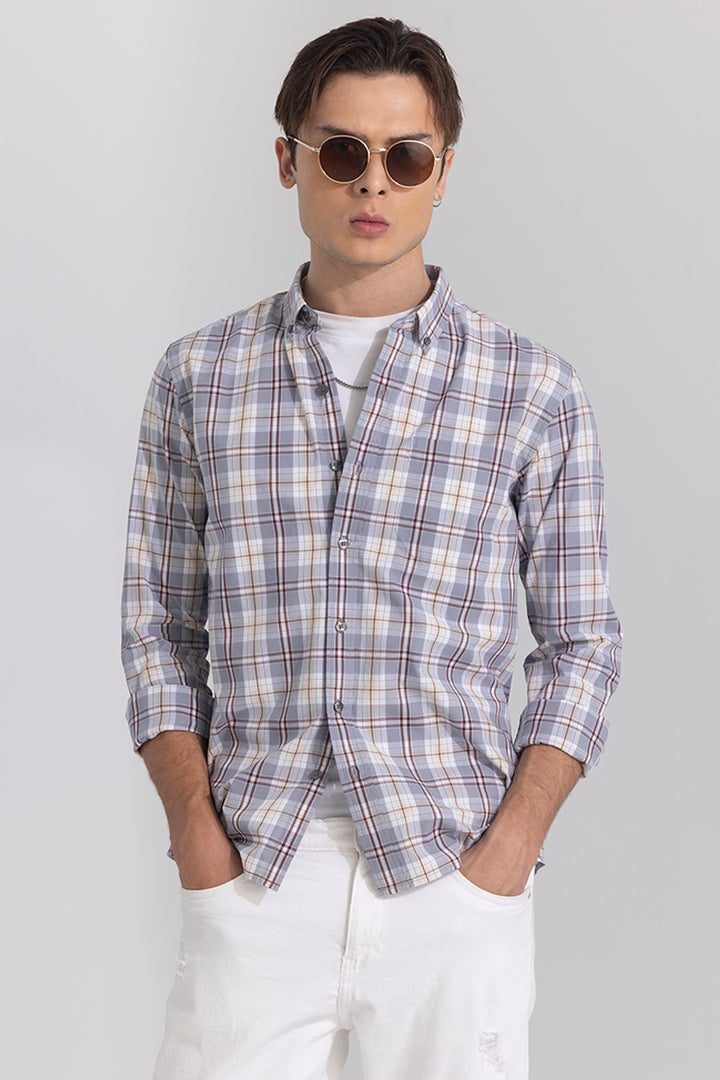 Celestial Check Grey Shirt