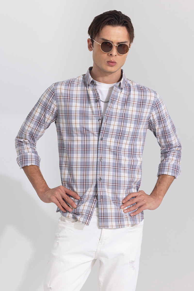 Celestial Check Grey Shirt